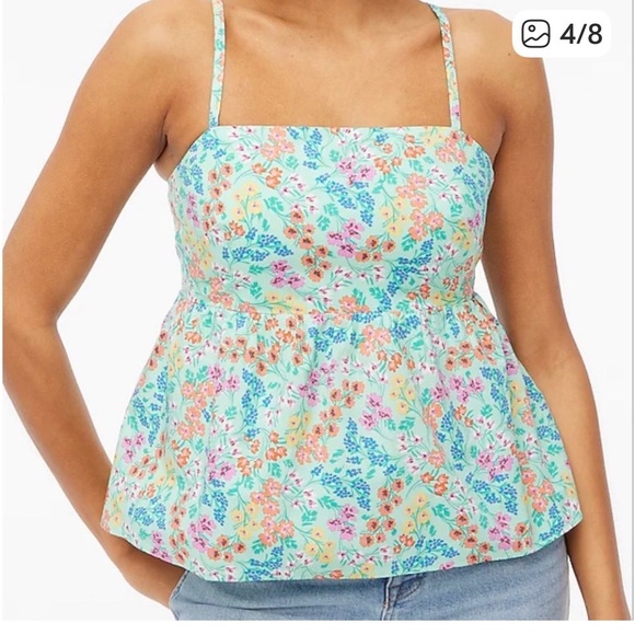 J. Crew Tops - J. Crew Floral Peplum Camisole Top Colorful garden print Women Sz 12 Spring